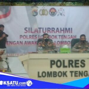 Kapolres Lombok Tengah saat menggelar silaturahmi dengan insan pers terkait kek mandalika